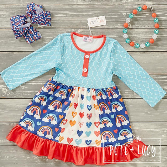Rainbows With Clouds Dress